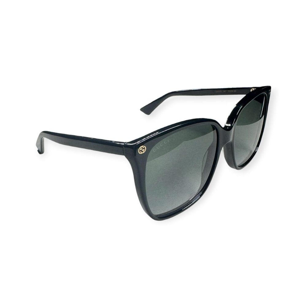 Gucci GG0022S Butterfly‎ Black Sunglasses Oversized Gray Lenses w/ Case